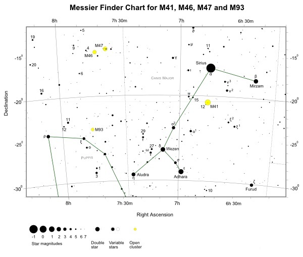 VCSE - M41, M46, M47, M93 keresőtérkép