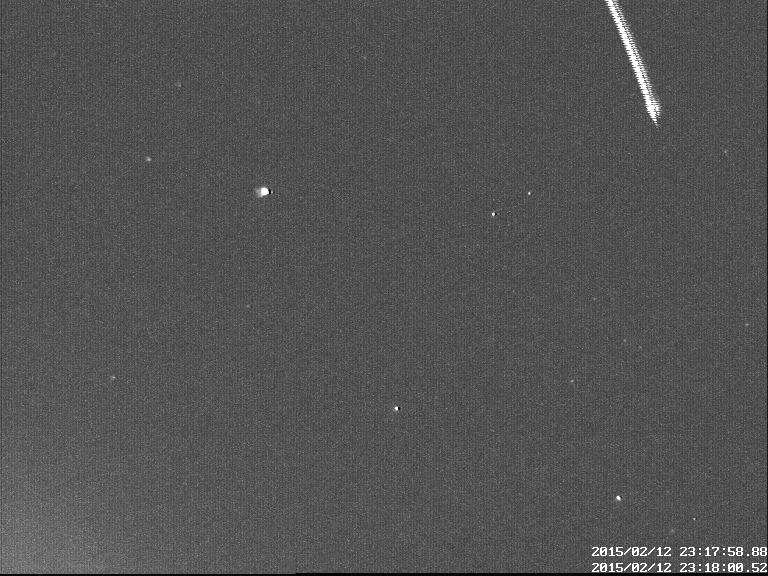 A HULUD3 kamera csak a meteor végét látta (Berkó Ernő, Ludányhalászi)